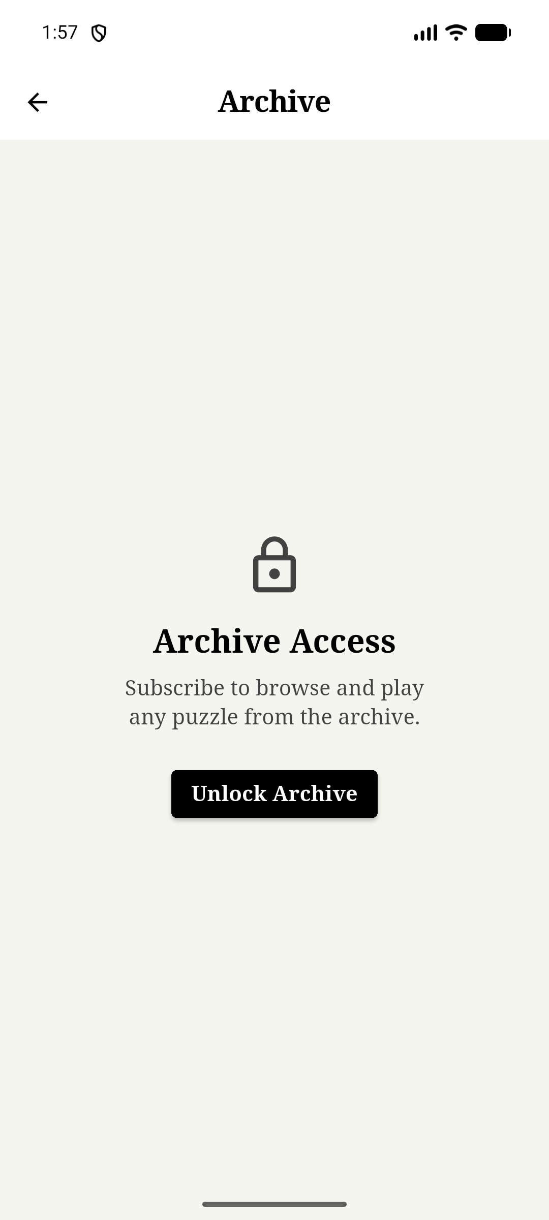 Puzzle archive browser
